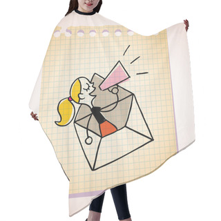 Personality  Girl With Loudspeaker Hair Cutting Cape