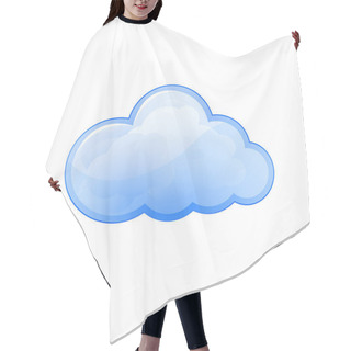 Personality  Cloud Icon Blue Vector Illustration Hair Cutting Cape