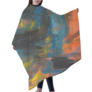 Personality  Abstract Painted Canvas. Oil Paints On A Palette. Colorful Background. Hair Cutting Cape