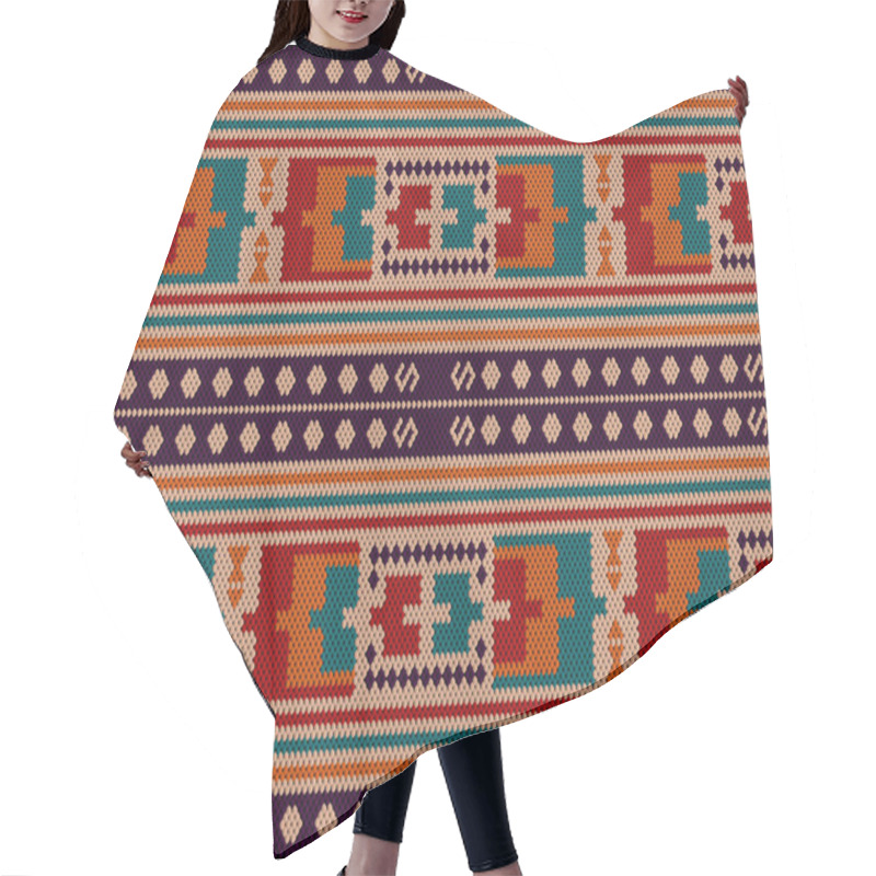 Personality   Ornament, Mosaic, Ethnic, Folk Pattern. It Is Made In Bright, Juicy, Perfectly Matching Colors. Hair Cutting Cape