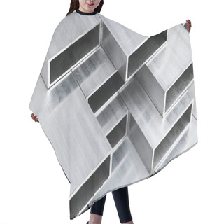 Personality  Aluminium Profile For Windows And Doors Manufacturing. Structural Metal Aluminium Shapes. Aluminium Profiles Texture For Constructions. Aluminium Constructions Factory Background. Hair Cutting Cape