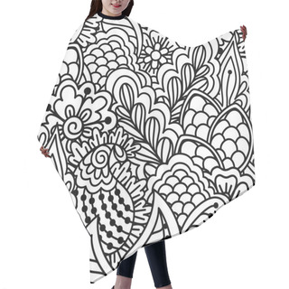 Personality  Seamless Black And White Background. Hair Cutting Cape