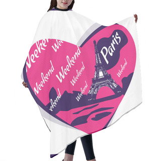 Personality  Love In Paris - Vector Illustration. Hair Cutting Cape
