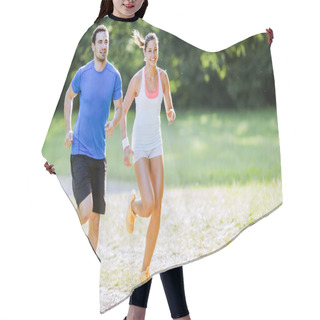 Personality  Young People Jogging In Nature Hair Cutting Cape