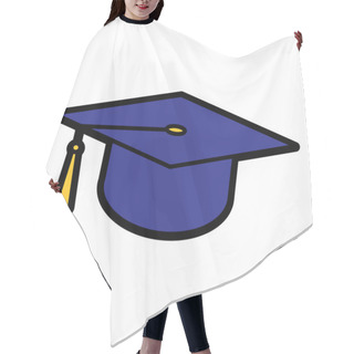 Personality  Graduation Cap Icon Isolated On White Background Hair Cutting Cape