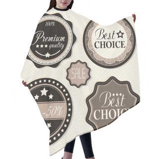 Personality  Retro Vintage Badges And Labels. Hair Cutting Cape