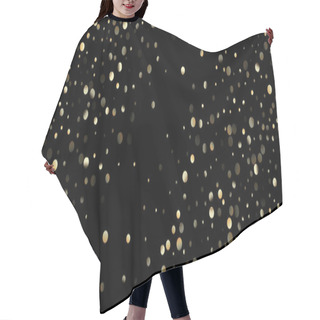 Personality  Gold Confetti Shower On Black. Golden Sequins, Falling Down Xmas Stars. Luxury New Year Christmas Celebration Garland. Rich Gold, Silver Sparkles Winter Confetti. Golden Sequins, Falling Stars Hair Cutting Cape