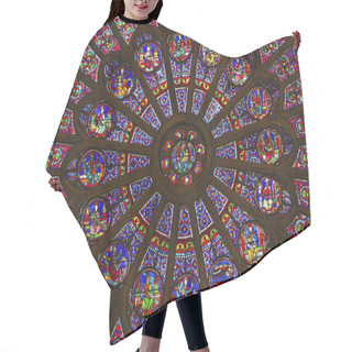 Personality  Rose Window Mary Jesus Stained Glass Notre Dame Paris France Hair Cutting Cape
