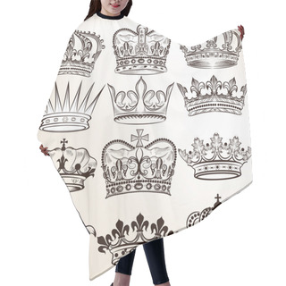 Personality  Collection Of Vector Royal Crowns For Heraldic Design Hair Cutting Cape