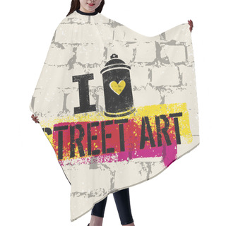 Personality  I Love Street Art Poster Hair Cutting Cape