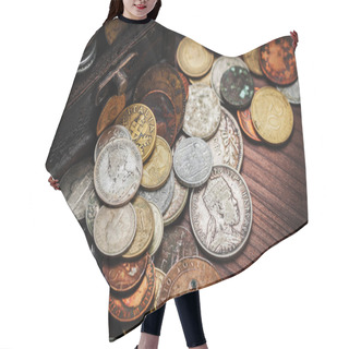 Personality  Old Coins In Chest Hair Cutting Cape