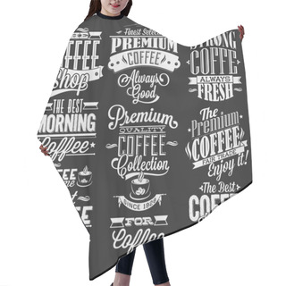 Personality  Set Of Vintage Retro Coffee Labels On Chalkboard Hair Cutting Cape