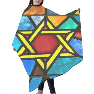 Personality  Magen David Star Glass Painting At Synagogue Hair Cutting Cape