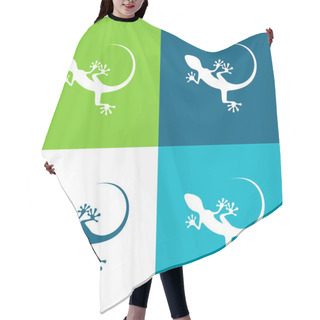 Personality  Animal Flat Four Color Minimal Icon Set Hair Cutting Cape