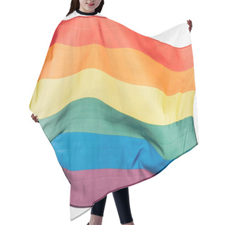 Personality  Multicolored Lgbt Rainbow Flag Isolated On White Hair Cutting Cape