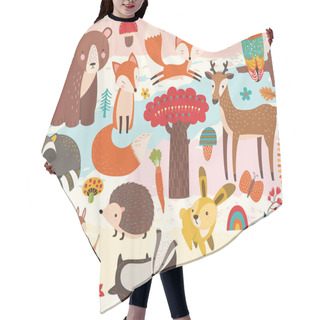 Personality  Cute Woodland Animal Element Set Hair Cutting Cape