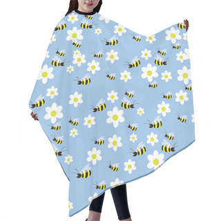 Personality  Seamless Bees And Flowers Pattern Hair Cutting Cape