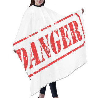 Personality  DANGER Stamp With Red Text On White Hair Cutting Cape