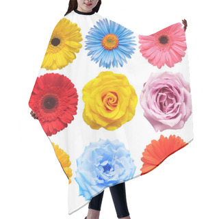 Personality  Flowers Head Collection Of Beautiful Rose, Daisy, Gerbera, Chrys Hair Cutting Cape