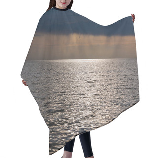 Personality  Beautiful Seascape With Dark Rainy Clouds Hair Cutting Cape