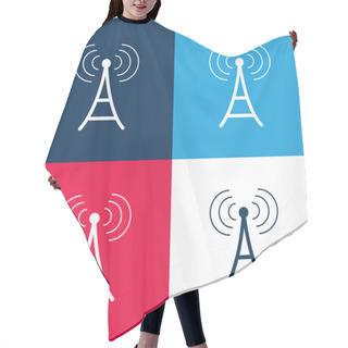Personality  Antenna Blue And Red Four Color Minimal Icon Set Hair Cutting Cape