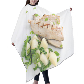 Personality  Grilled White Fish Fillets With Potato Hair Cutting Cape