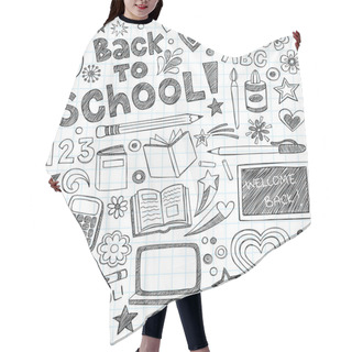 Personality  Back To School Sketchy Doodles Vector Design Elements Hair Cutting Cape