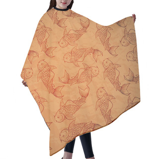 Personality  Seamless Pattern With Catfish Hair Cutting Cape