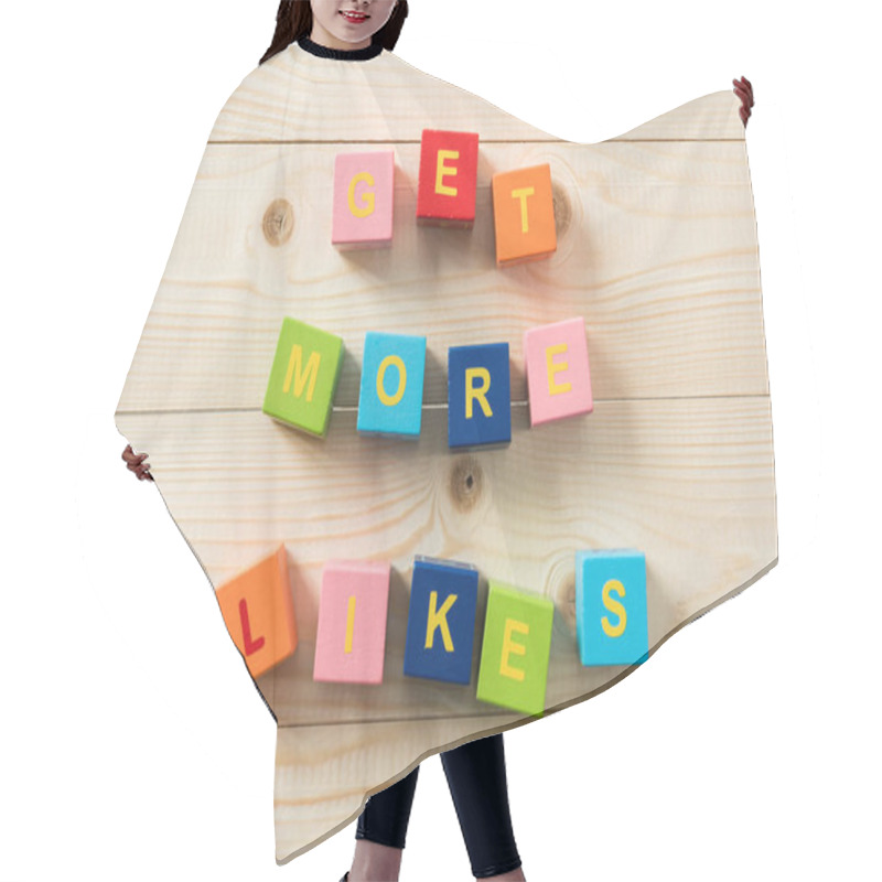 Personality  colorful cubes with text hair cutting cape
