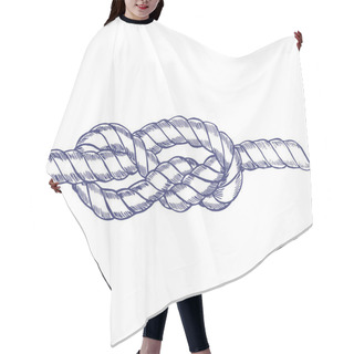 Personality  Sea Knot Rope Hand Draw Sketch. Vector Hair Cutting Cape