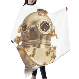 Personality  Illustration Of A Golden Diving Helmet Hair Cutting Cape