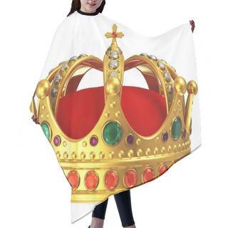 Personality  Golden Royal Crown Hair Cutting Cape