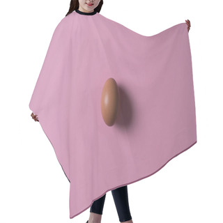 Personality  Minimalism. One Rustic Egg On Light Ultraviolet Background Hair Cutting Cape