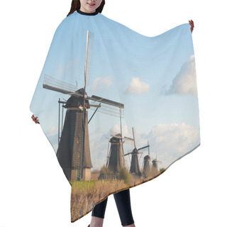 Personality   Dutch Windmills  In Holland On Background Hair Cutting Cape