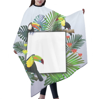 Personality  Tropical Border Design. Vector Illustration. Hair Cutting Cape