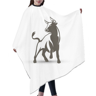 Personality  Bull, Vector Illustration Hair Cutting Cape