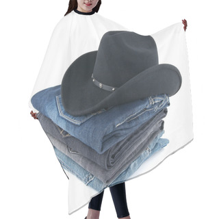 Personality  Cowboy Hat And Jeans For A Man Hair Cutting Cape