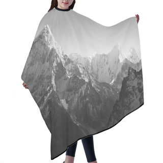 Personality  Himalaya Mountains Black And White Hair Cutting Cape