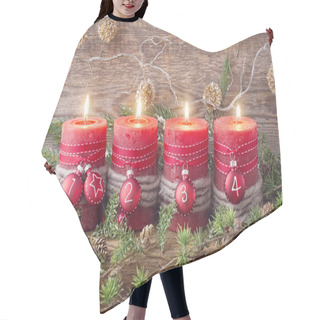 Personality  Four Red Christmas Candle Hair Cutting Cape