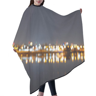 Personality  Dark Cityscape With Defocused Illuminated Buildings And River Hair Cutting Cape