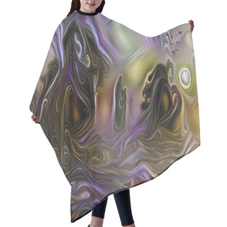 Personality  Modern Digital Abstract. 3D Rendering Hair Cutting Cape