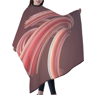Personality  Colored Abstract Twisted Shape. Computer Generated Geometric Illustration. 3D Rendering Hair Cutting Cape