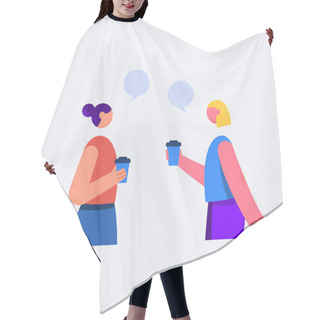 Personality  Two Young Friends Talking Outside In Flat Design Hair Cutting Cape