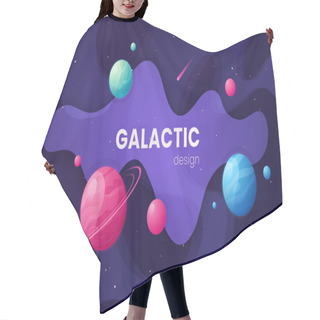 Personality  Cartoon Galaxy Futuristic Outer Space Background, Design, Artwork. Vector Illustration Hair Cutting Cape