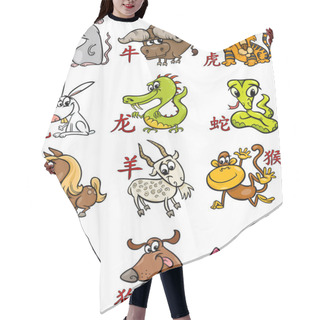 Personality  Chinese Zodiac Horoscope Signs Set Hair Cutting Cape