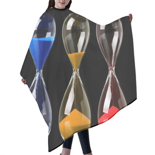 Personality  Collection Of Colorful Hourglasses Showing The Passage Of Time Hair Cutting Cape
