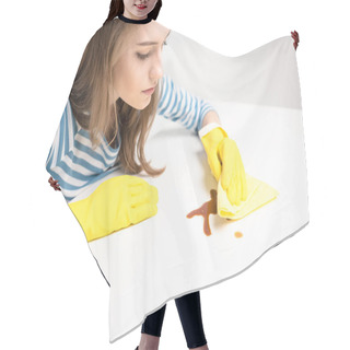 Personality  Woman Removing Stain Hair Cutting Cape