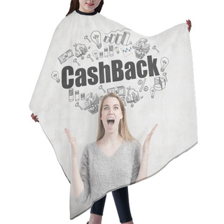 Personality  Happy Woman And Cash Back, Concrete Hair Cutting Cape