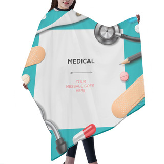 Personality  Medical Template With Medicine Equipment Hair Cutting Cape