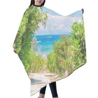 Personality  Tropical Beach With Palm Trees And Blue Sky Hair Cutting Cape